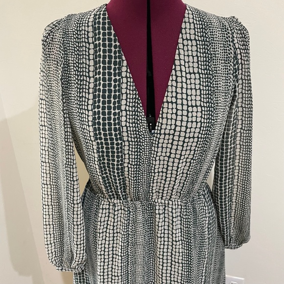 Banana Republic- Flounce Hem Chiffon V- Neck Dress - Picture 4 of 16